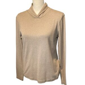 Jones New York‎ Signature Cotton Shawl Neck Long Sleeve Pullover